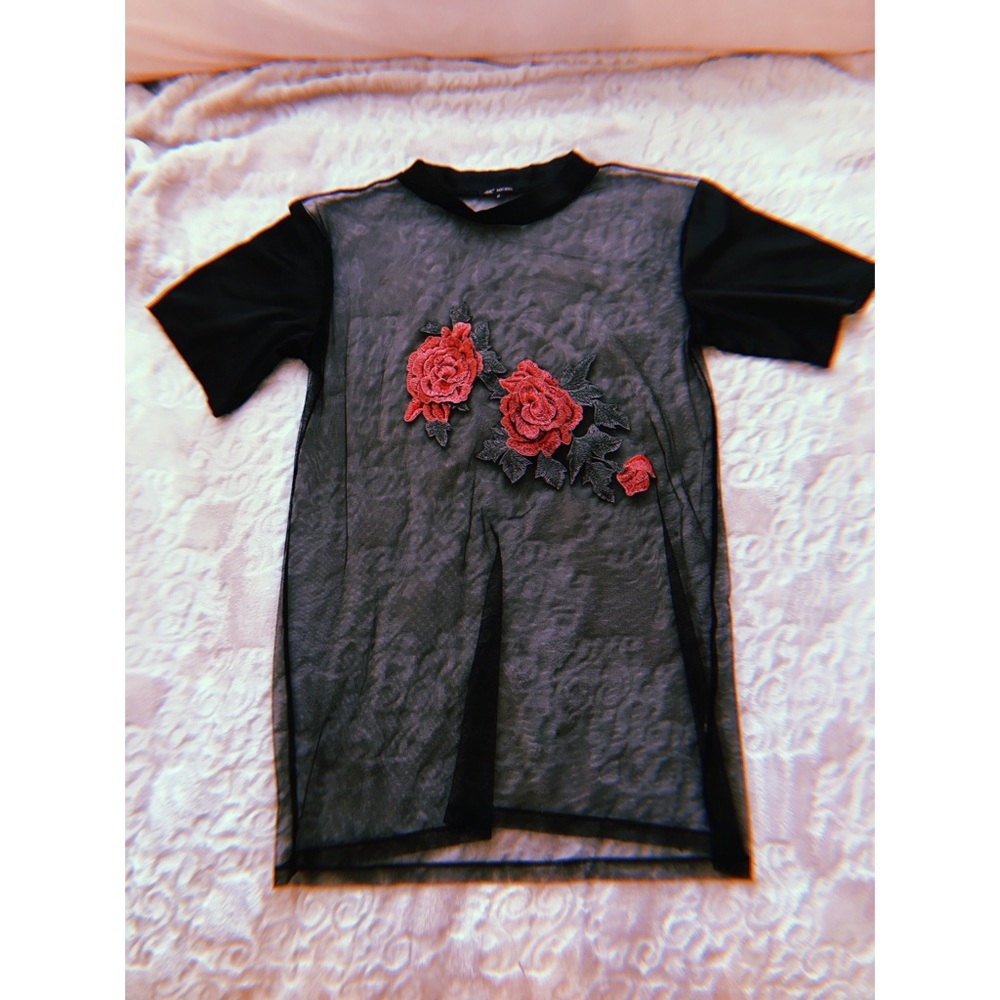 Black Sheer T-Shirt Dress
